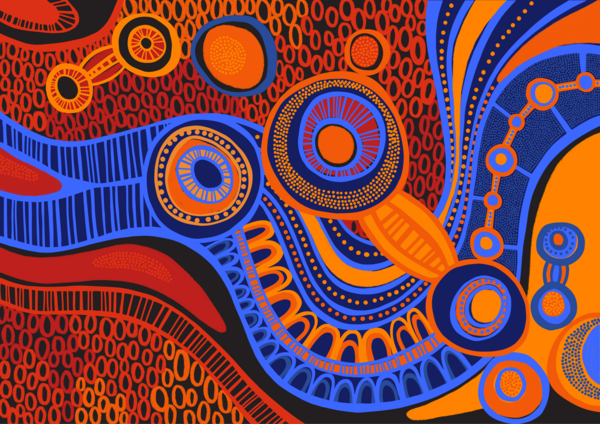 This ‘Health Journey Artwork’ was commissioned by Diabetes Australia from artist Keisha Leon.